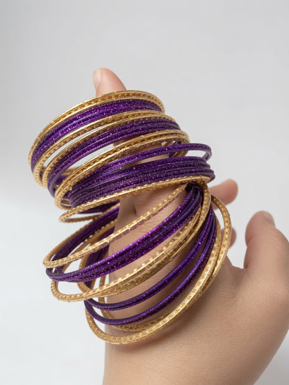 Size: 2.8 Purple & Gold Bangles