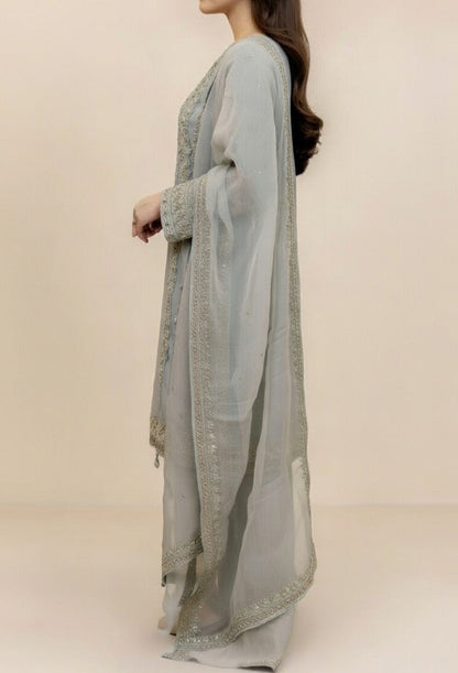 Noor’s-Festive Kameez Shalwar-Grey