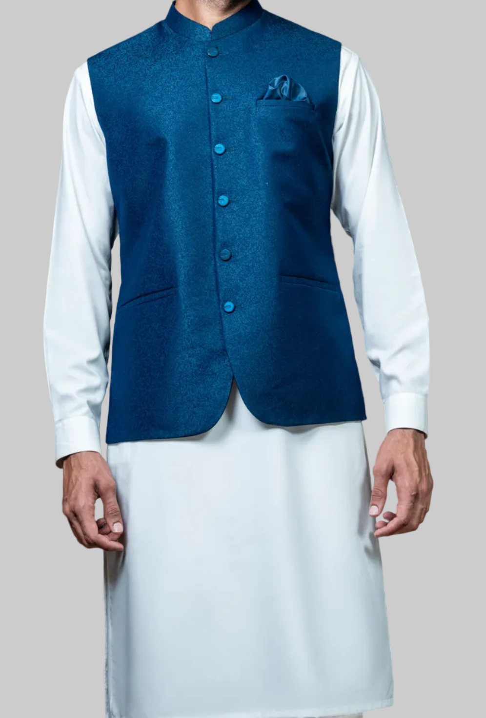 Teal Blue-Waistcoat-Brand: M.T.J
