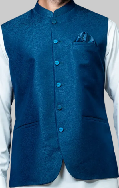 Teal Blue-Waistcoat-Brand: M.T.J