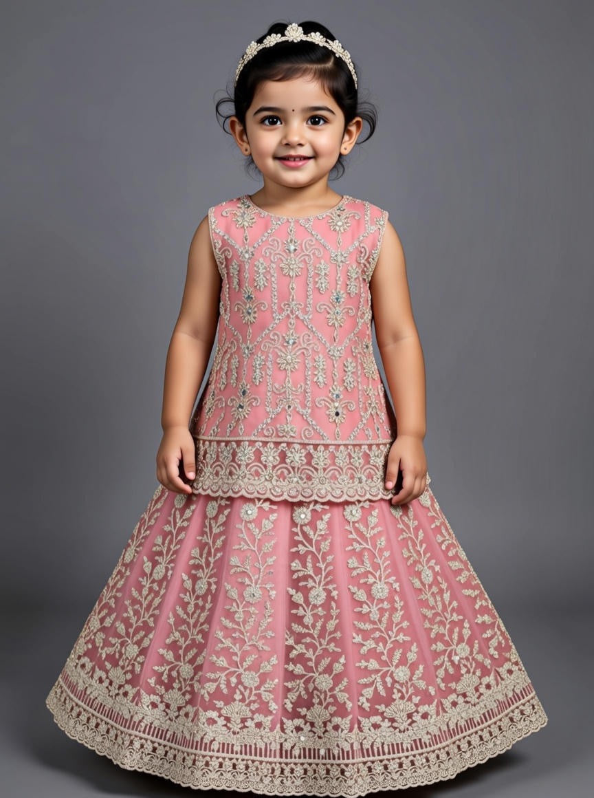 Pink Baby Lehnga-3pc