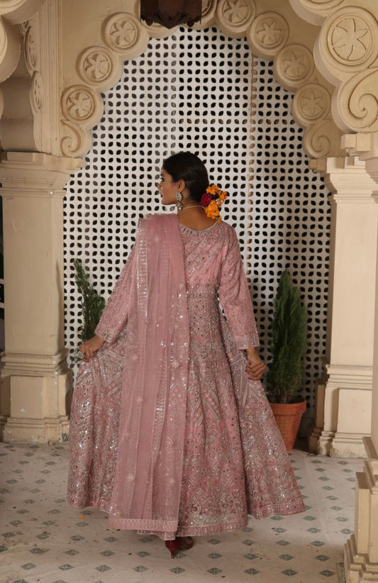Noor’s Party Wear-Pink Maxi Dress