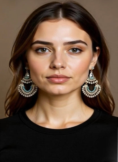 Antique Gold Crescent Drop Earrings