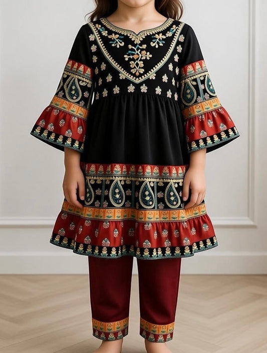 Black Fancy Frock/Baby-2Pc