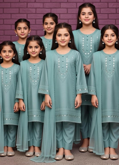 Noor’s-Aqua Dhanak Kameez Shalwar-3Pc