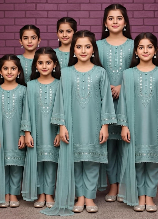 Noor’s-Aqua Dhanak Kameez Shalwar-3Pc