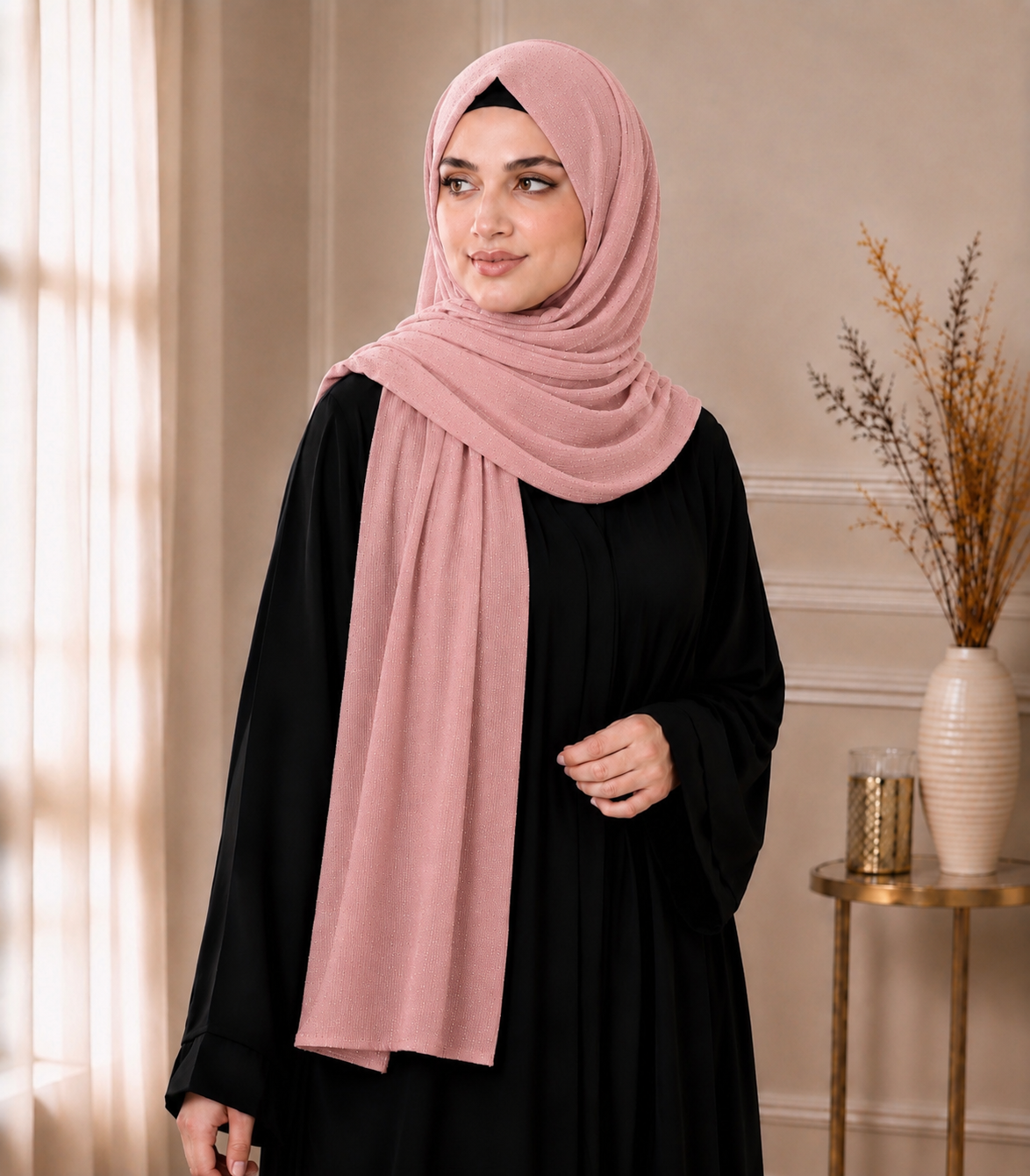 Fancy Chiffon Hijabs W/Shimmer Lines