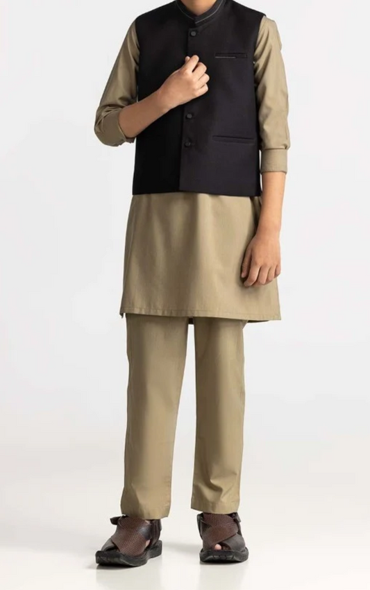 Black-Kids waistcoat 1pc-Gul Ahmed