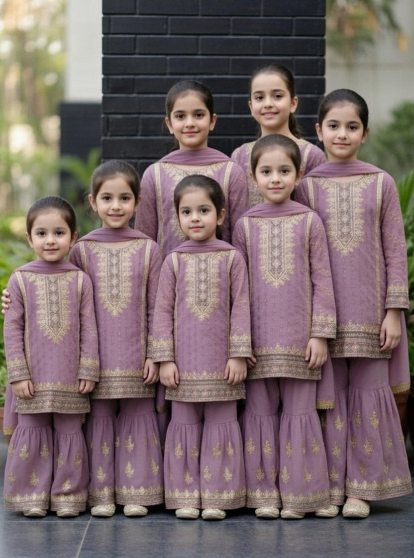 Noor’s-3Pc Sharara-Lavender