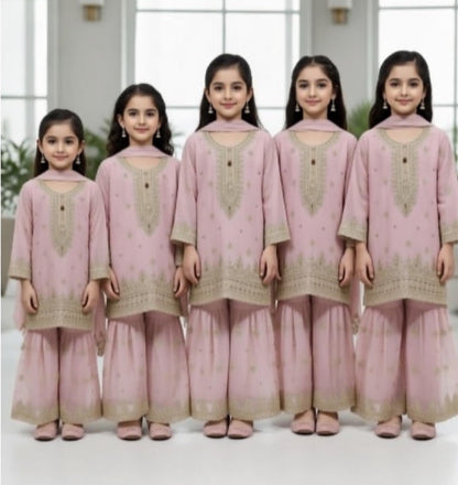 Noor’s-3Pc Sharara-Light Pink