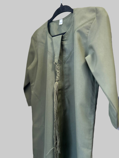 Olive Green-Noor’s-Kids Thobes-Emirati Style