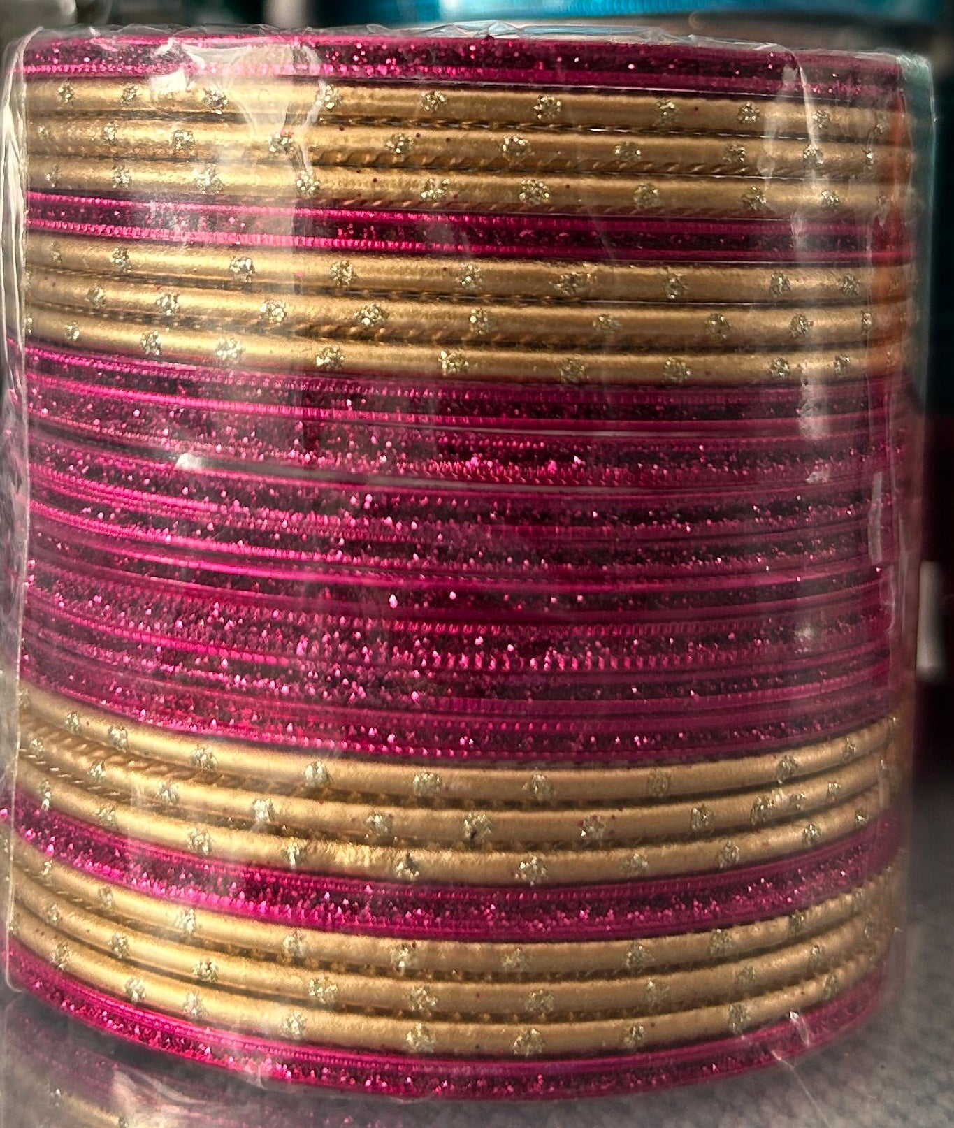 Size: 2.6 Pink  & Gold Bangles
