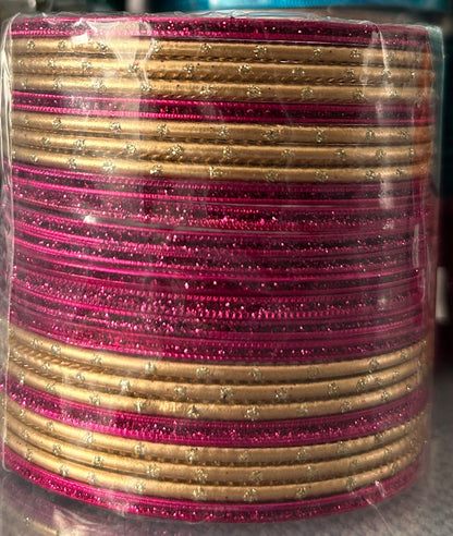Size: 2.6 Pink  & Gold Bangles