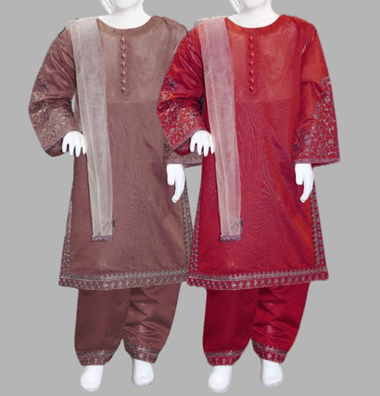 Embroidered Kameez Shalwar- 2 Colours