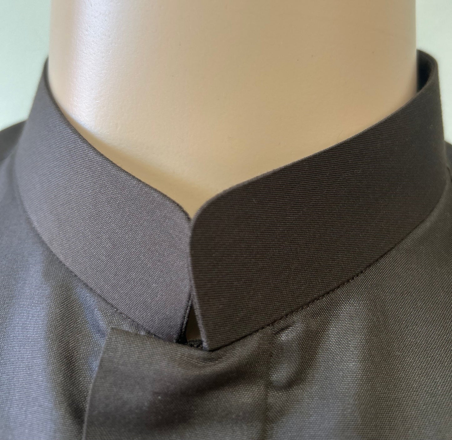 Dark Brown-Noor’s-Thobe/Jubba-Plain Band Collar