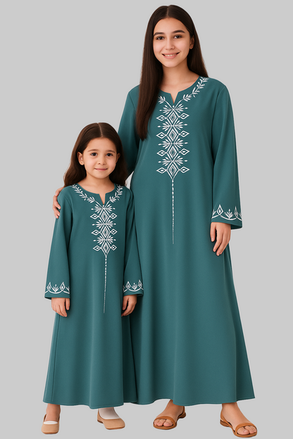 Noor's-Light Teal Blue Dress/Abaya