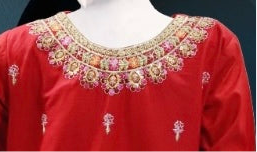 Red-3pc Cotton Kameez shalwar