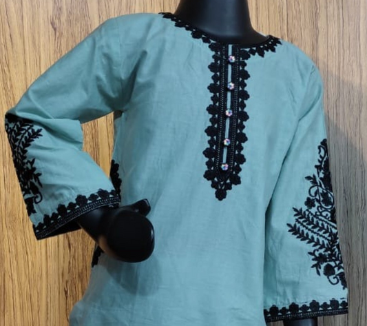 Light blue-3pc Cotton Shalwar kameez