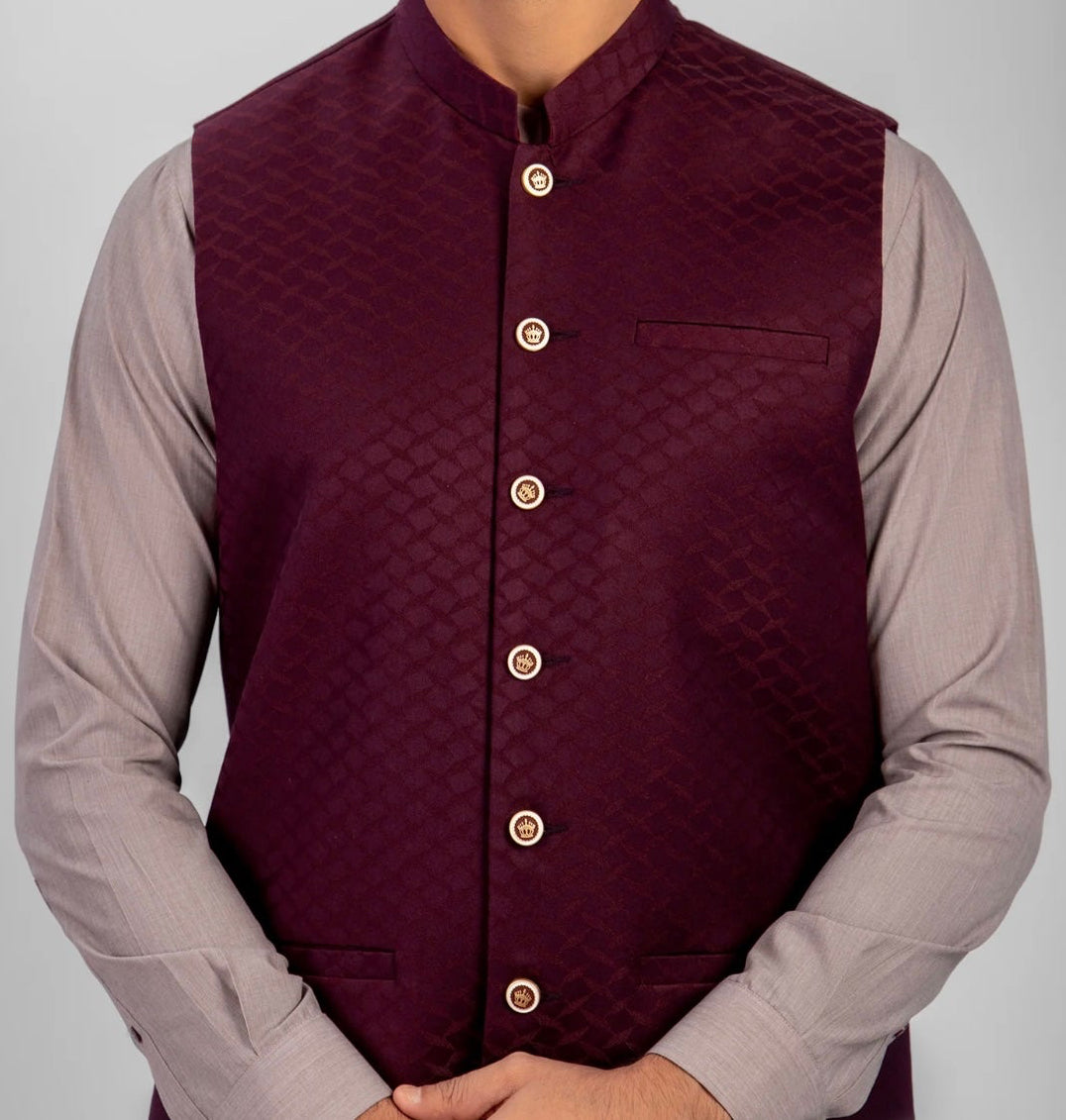 Burgundy-waistcoat Gents-Brand: M.T.J