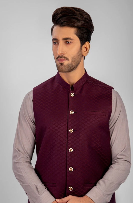 Burgundy-waistcoat Gents-Brand: M.T.J