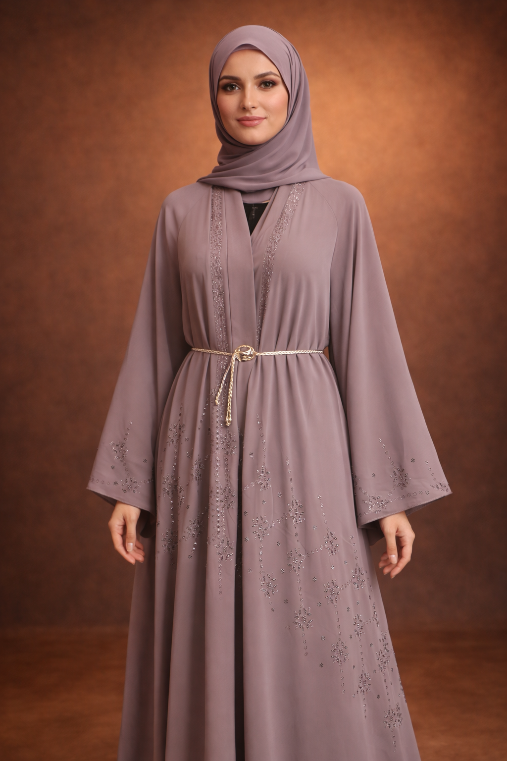 Noor’s-Tea Pink-Abaya set-2pc