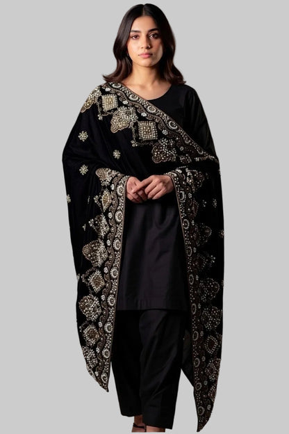Black Velvet- Luxury Shawl