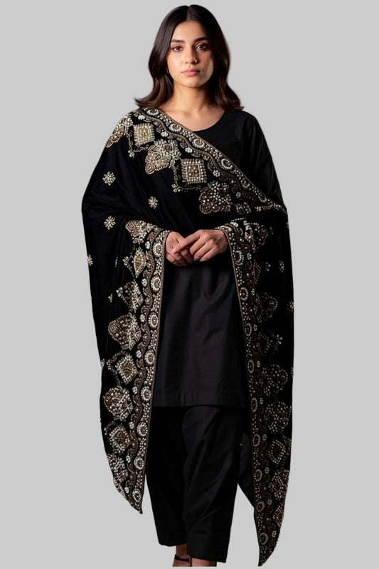 Black Velvet- Luxury Shawl
