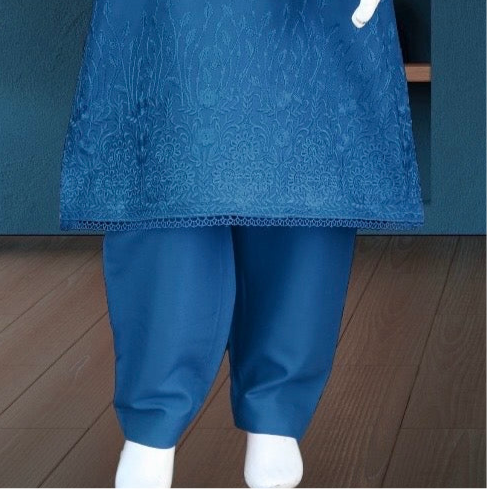 Blue-3pc Linen-Shalwar kameez