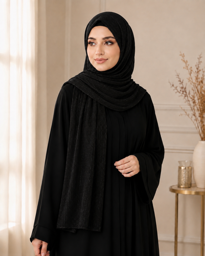 Fancy Chiffon Hijabs W/Shimmer Lines