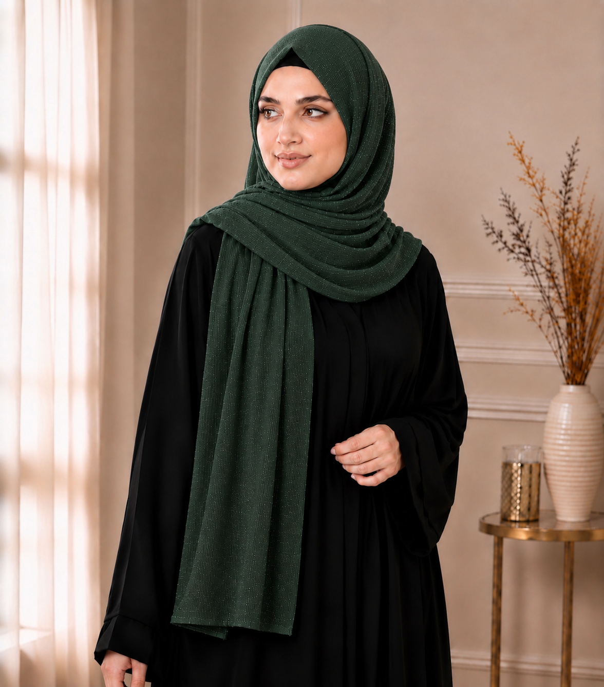 Fancy Chiffon Hijabs W/Shimmer Lines