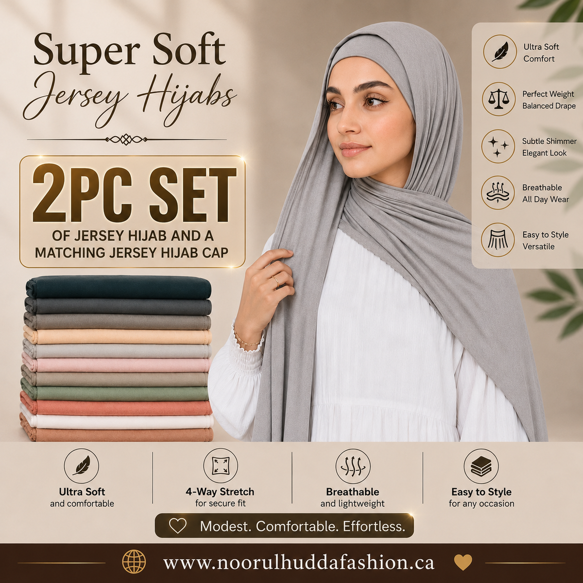 Jersey Hijab W/Matching Hijab Cap