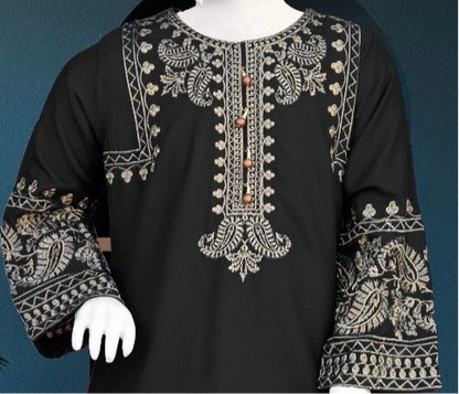Black Linen-3pc Shalwar kameez