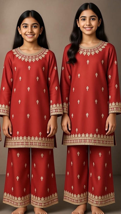 Noor’s-Red Winter Cotton-3Pc