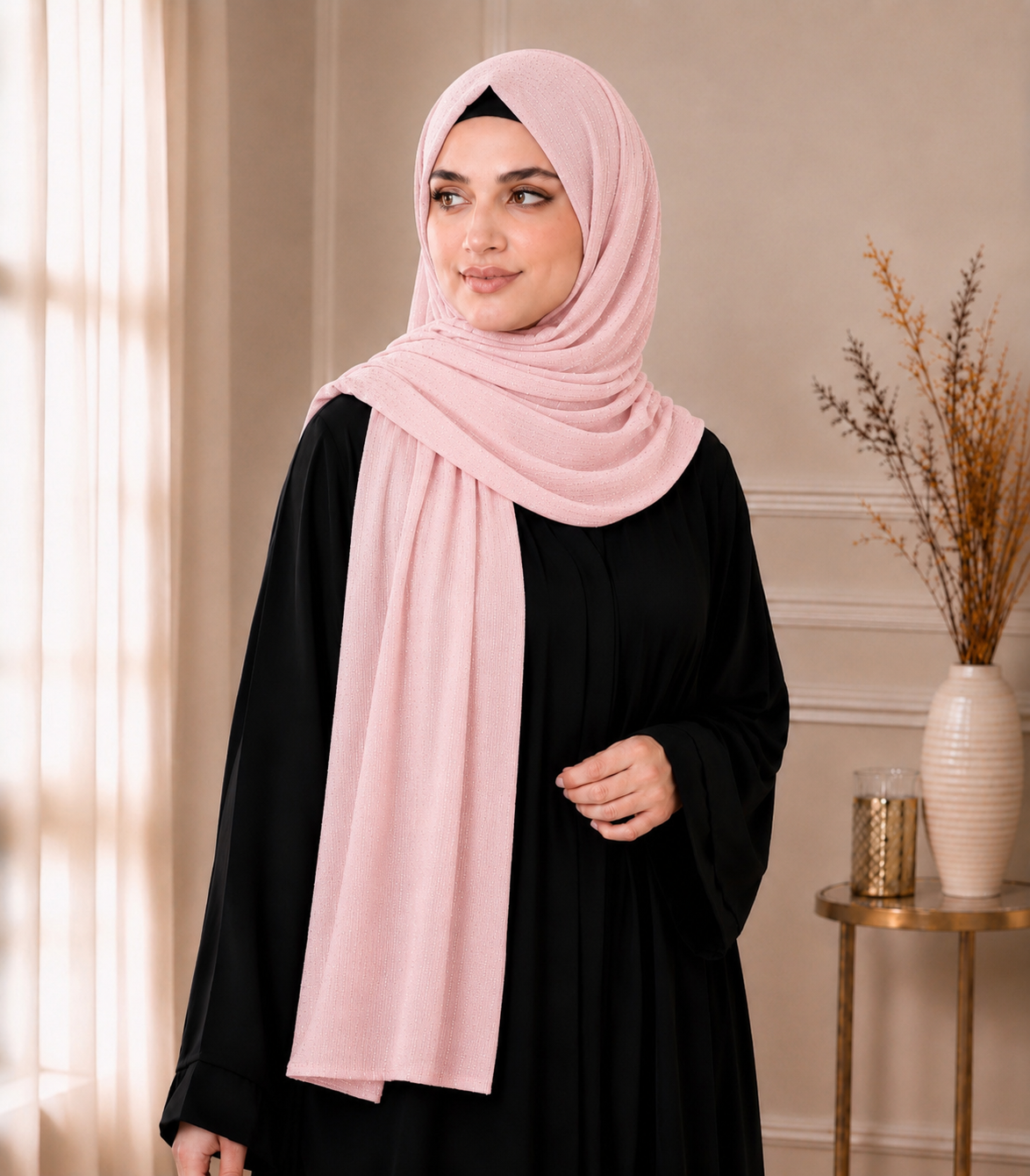 Fancy Chiffon Hijabs W/Shimmer Lines