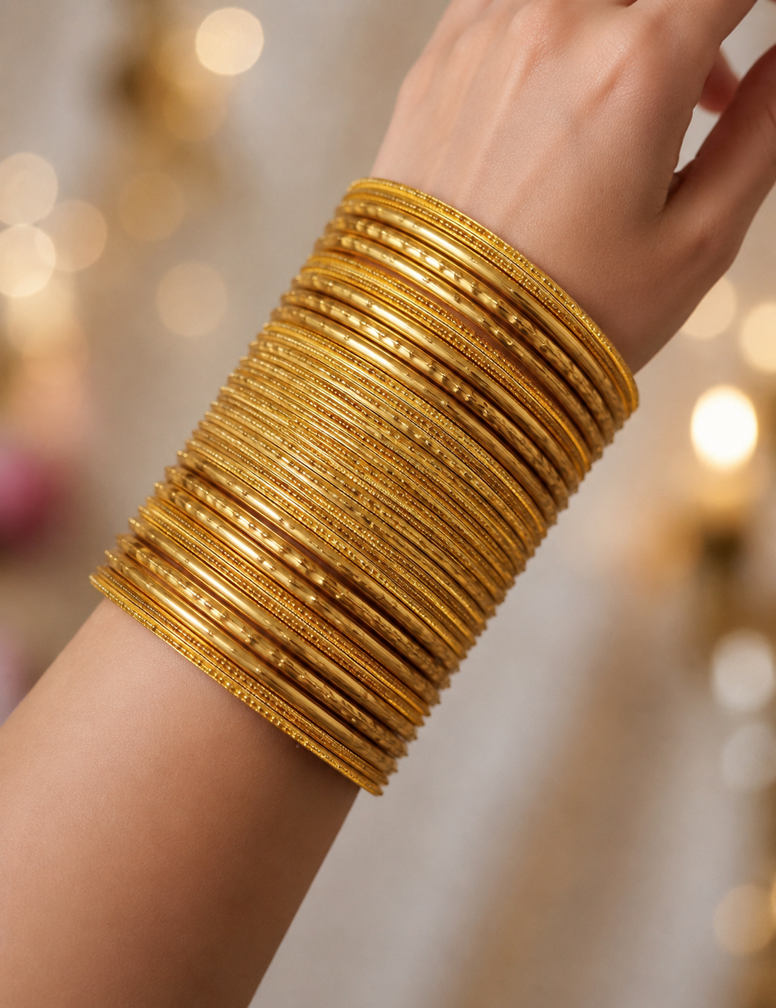 Size: 2.6 Yellow Gold & Gold Bangles