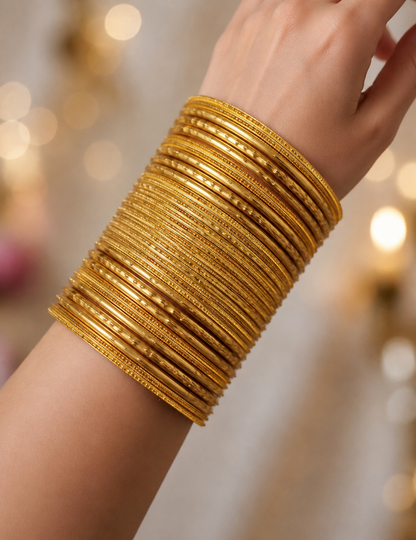 Size: 2.6 Yellow Gold & Gold Bangles