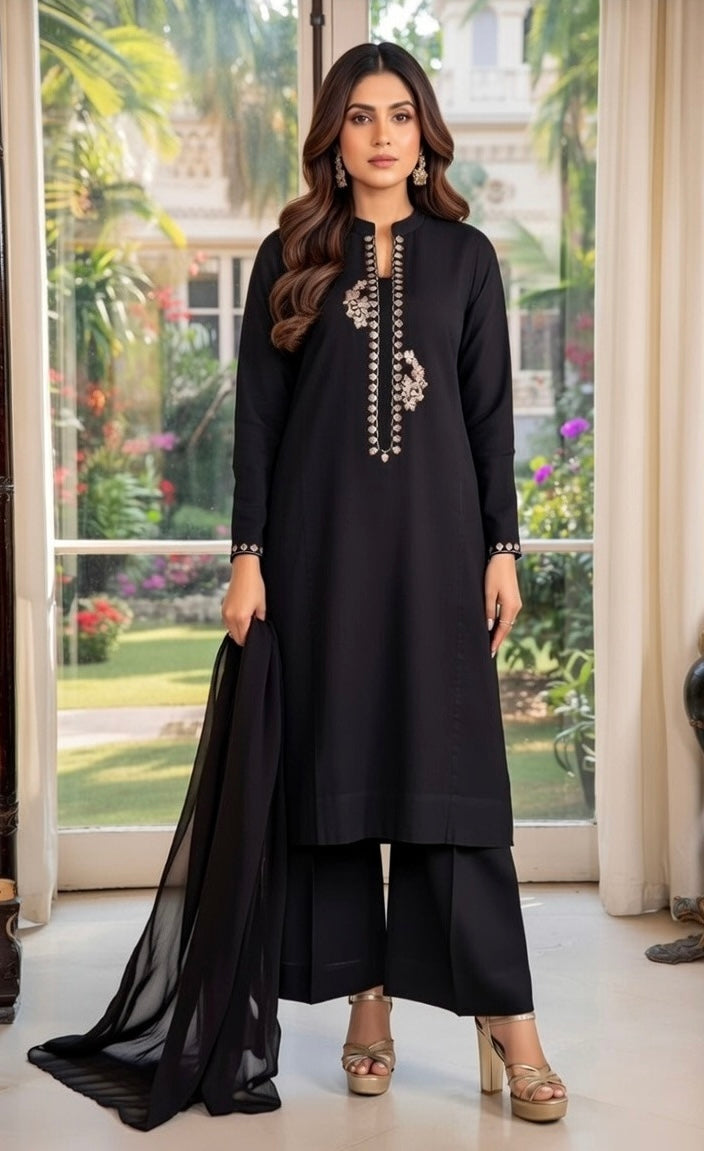 Brand:Gul Ahmed-3pc Black