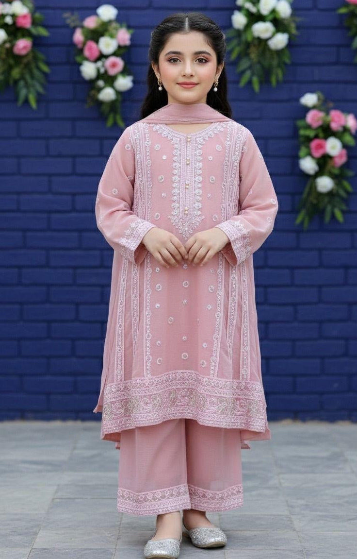 Noor’s-Pink Kameez Shalwar-3Pc