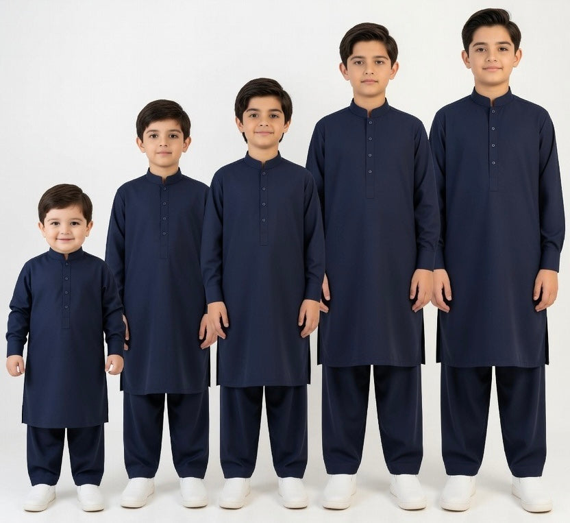 J. Navy Blue Blended-Kids Boys