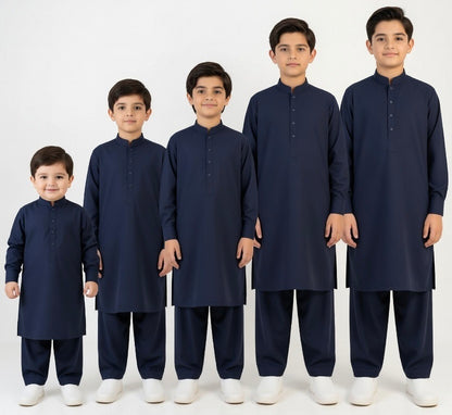 J. Navy Blue Blended-Kids Boys