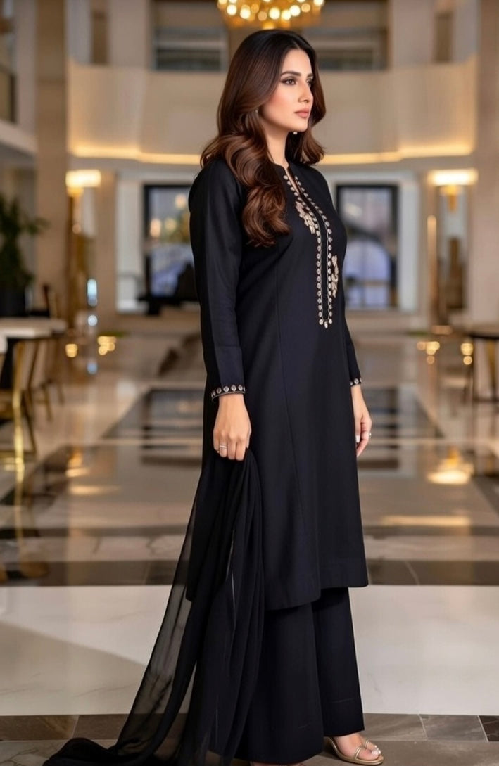 Brand:Gul Ahmed-3pc Black