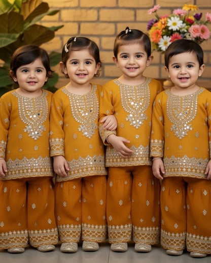 Baby Shararah Mustard-2pc