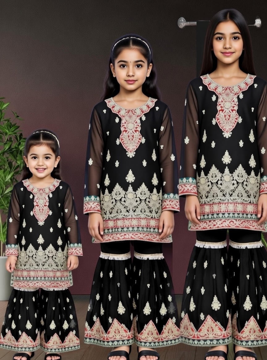 Noor’s-Black Shararah-3pc