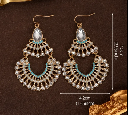 Antique Gold Crescent Drop Earrings