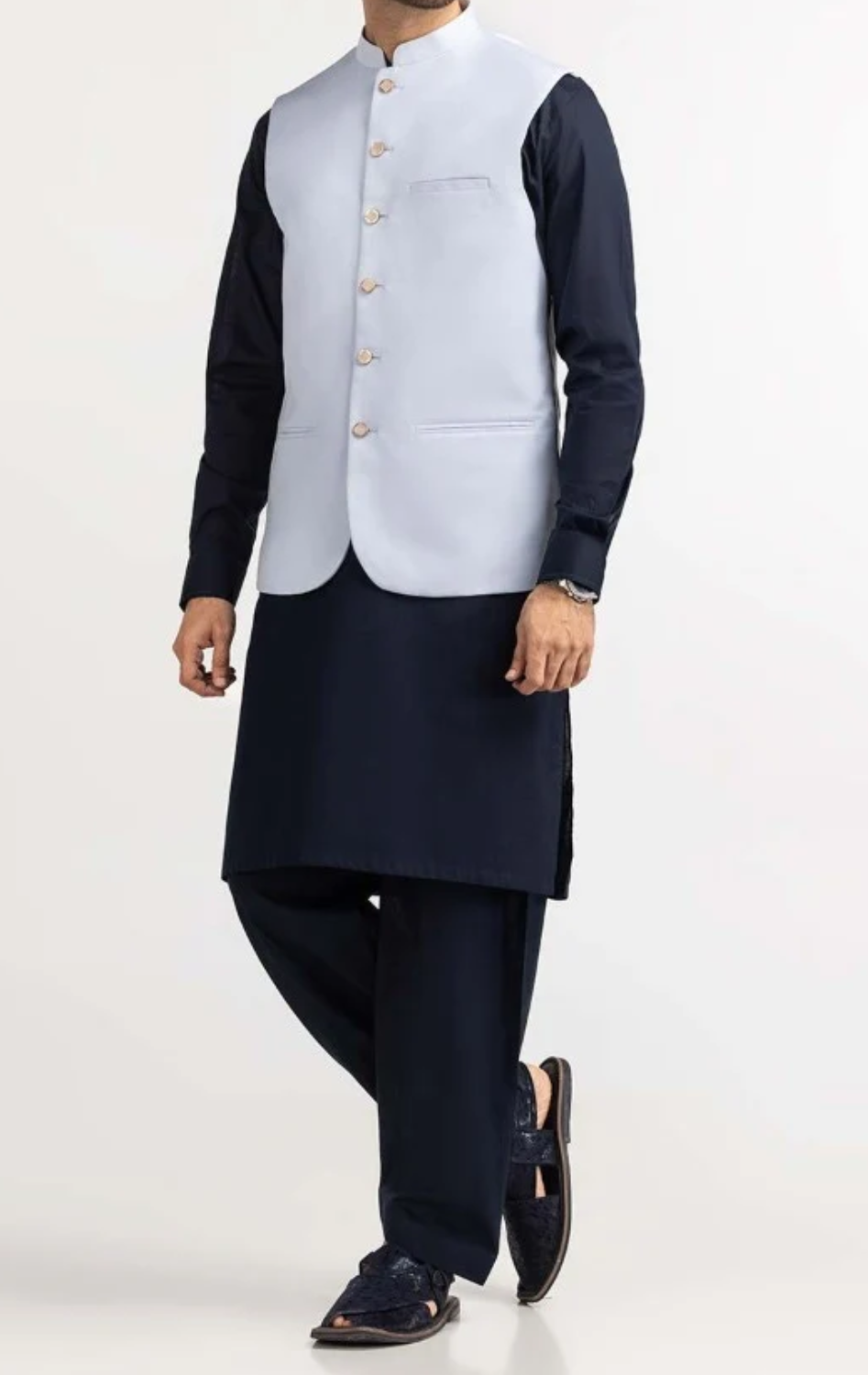 Ice Blue-waistcoat Gents-Brand: Gul Ahmed