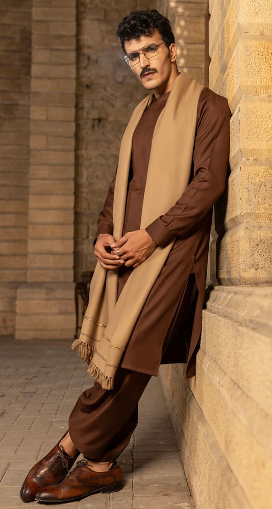 Camel Brown-Gent’s Shawl-Brand: M.T.J
