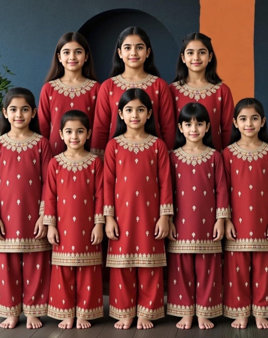 Noor’s-Red Winter Cotton-3Pc