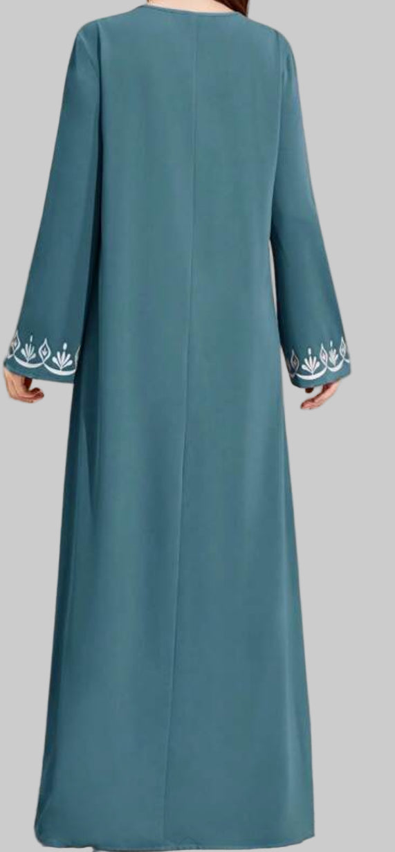 Noor's-Light Teal Blue Dress/Abaya