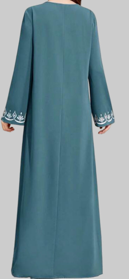 Noor's-Light Teal Blue Dress/Abaya