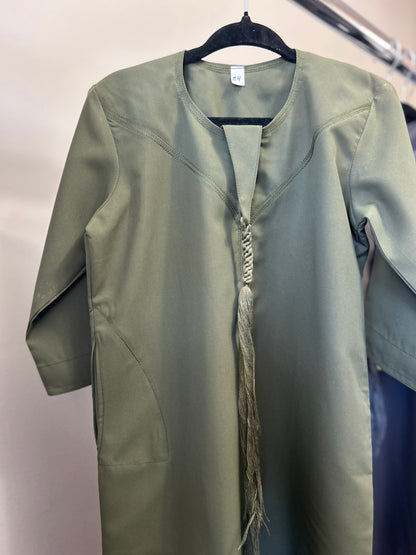 Olive Green-Noor’s-Kids Thobes-Emirati Style